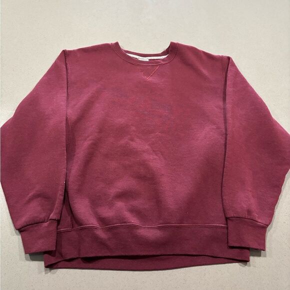 Men’s Vintage Russell Athletic Pullover Sweatshirt Size Large Red Maroon Crewnec - Picture 1 of 5
